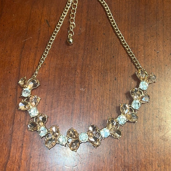 Rhinestone Bow Necklace 13.5-15.5” Pink powder pink blush And Clear Stones - Picture 9 of 9